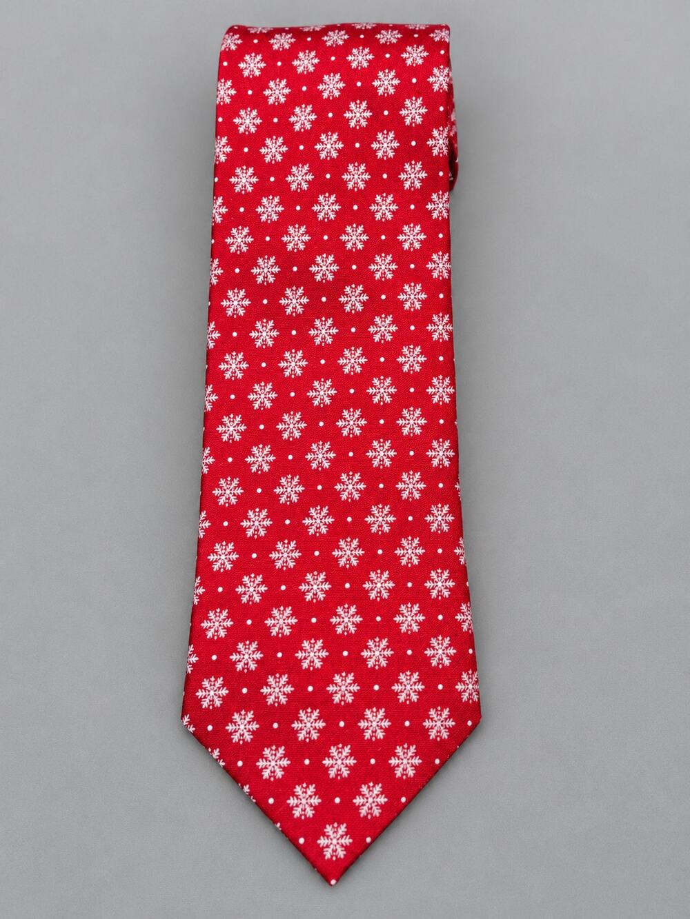 Noel Holiday Collection Red Snowflake Christmas Necktie Men’s Festive Tie